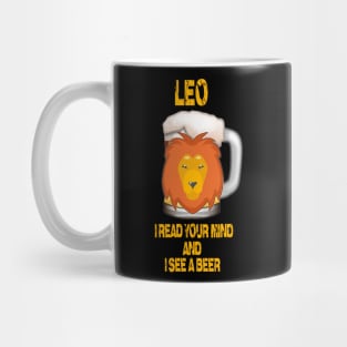 Funny Beer T-Shirt Leo Sign Mug